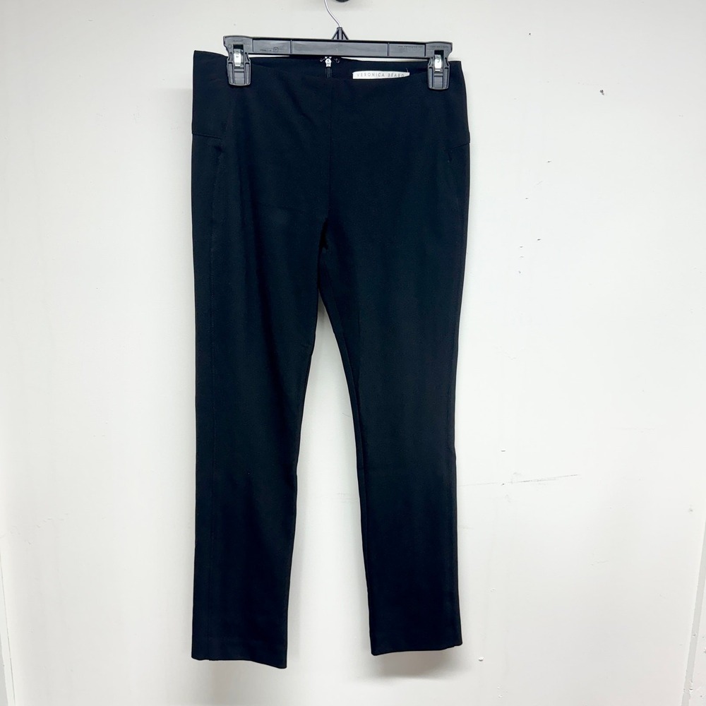 Veronica Beard Scuba Pants Women 4 Black Slim High Rise Cropped Back‎ Zip Fitted